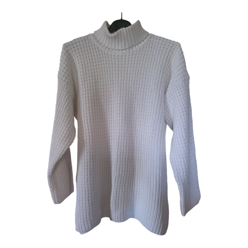 Paris Sport Club 100% Cotton Chunky Knit Turtleneck Sweater - LG